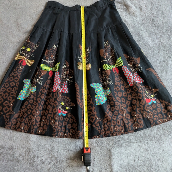 Black Cat Print Women's Skirt - Picture 5 of 6